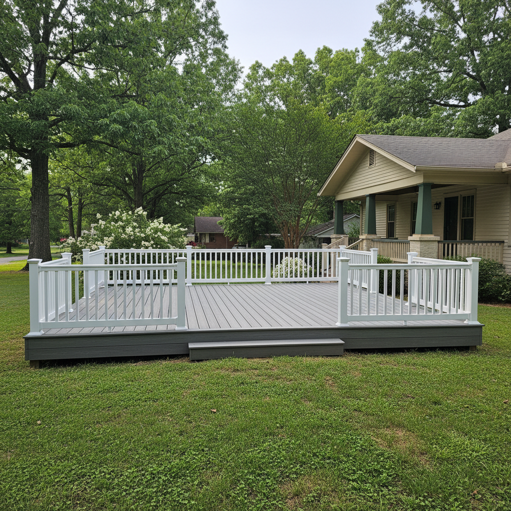 Evergreen Deck Co crew working on a home