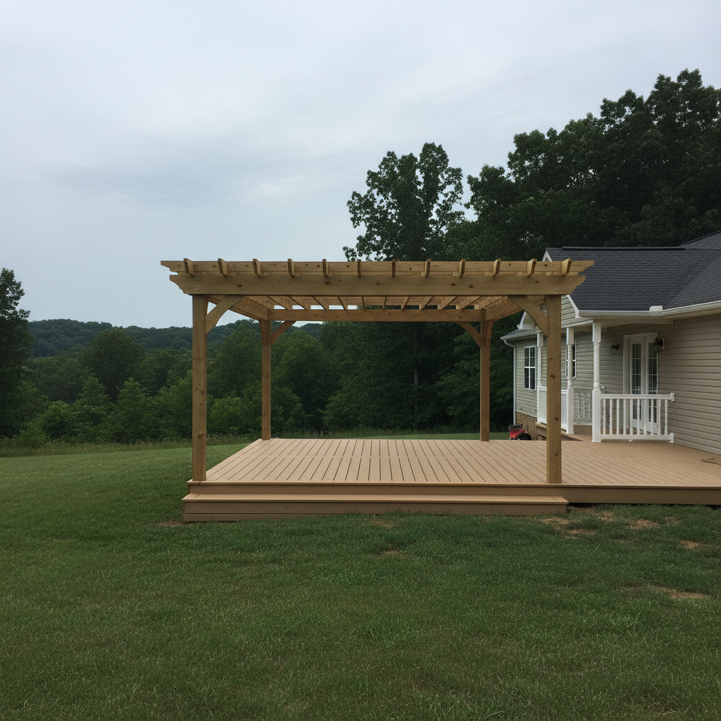 Pergola Installation completed by Evergreen Deck Co in Bryant, AR