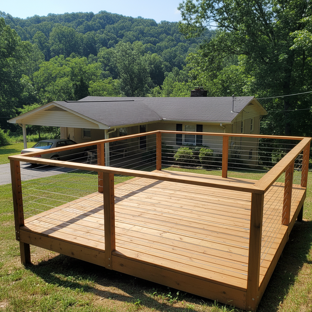 Custom Deck Design completed by Evergreen Deck Co in North Little Rock, AR