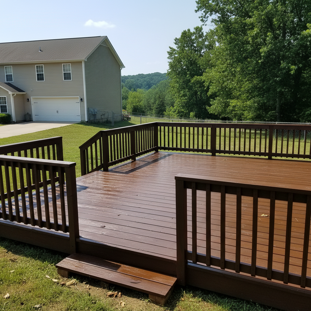 Deck Railing Installation & Repair completed by Evergreen Deck Co in Jacksonville, AR